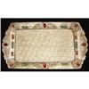 Image 1 : Antique Jeweled Filigree Bronze Dresser Tray #2347507