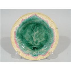 Etruscan Majolica Oak Leaf Plate, 1880's #2347663