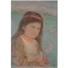 Image 1 : Aleut Child so serious litho by Edna Hibel #2347680