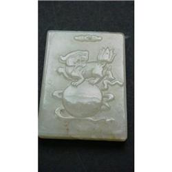 Chinese carved Celadon jade Pendant #2348017