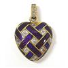 Image 1 : Diamond and enameled gold heart locket #2348177