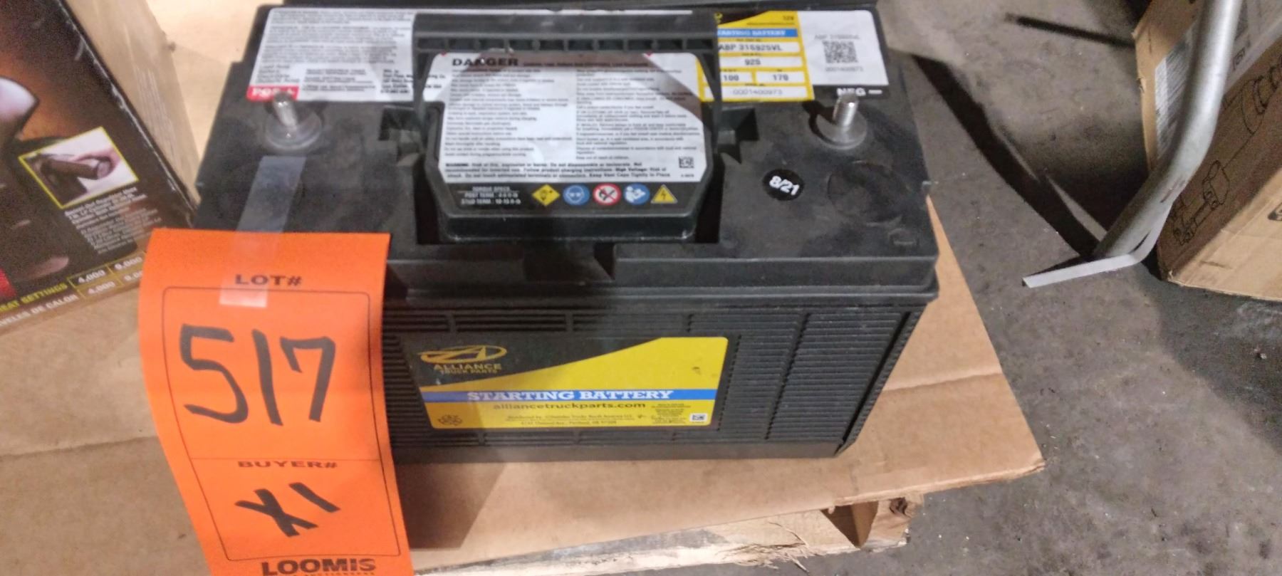 Starting alliance battery 12 v abp 31s925vl