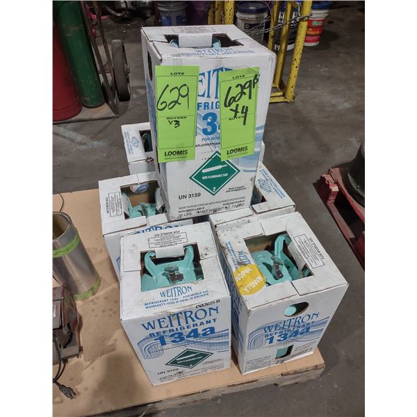 NEW, FULL WEITRON 134A REFRIGERANT, 30 LBS UN3159 (X3)
