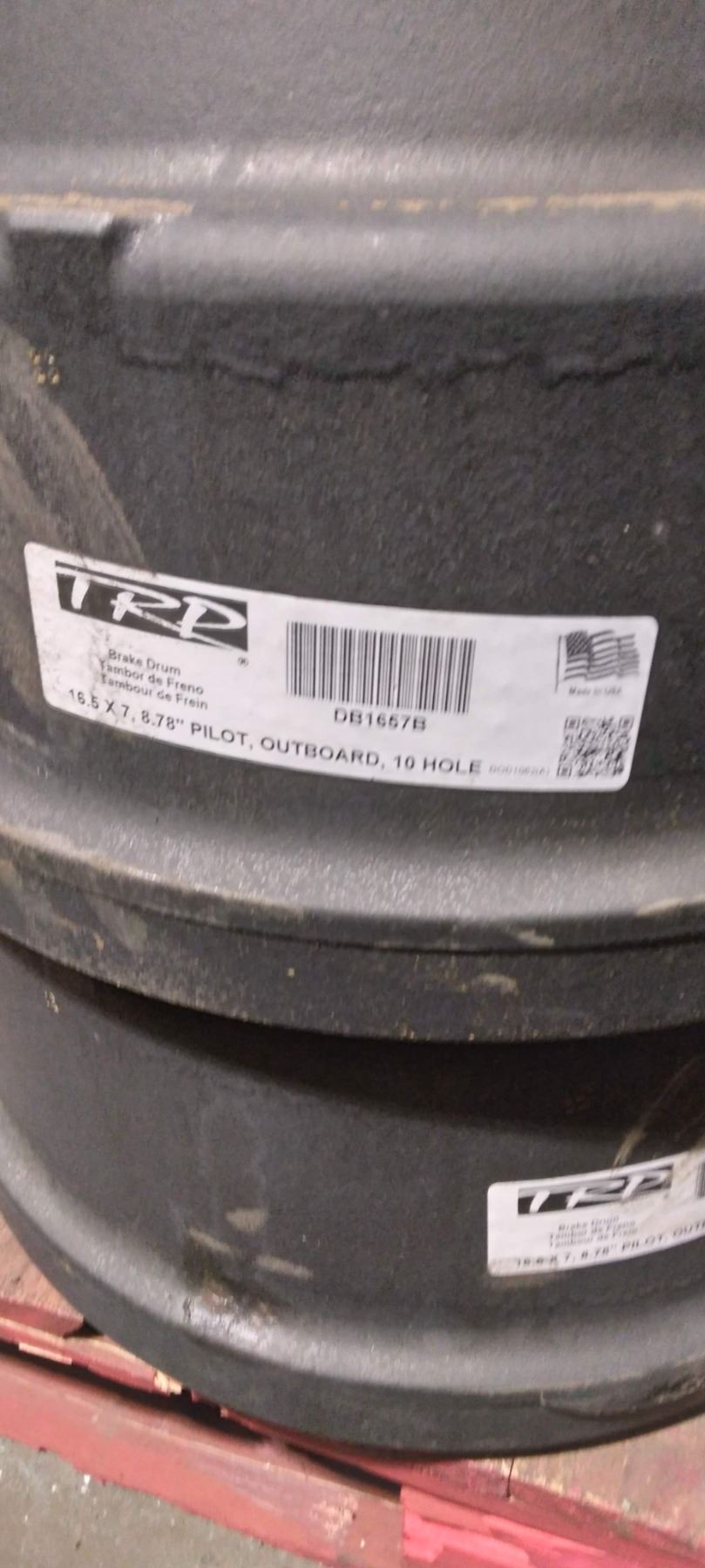 PILOT OUTBOARD 10 HOLE BRAKE DRUMS 16.5" X 7", 8.78" DB1657B (LARGE X 4)