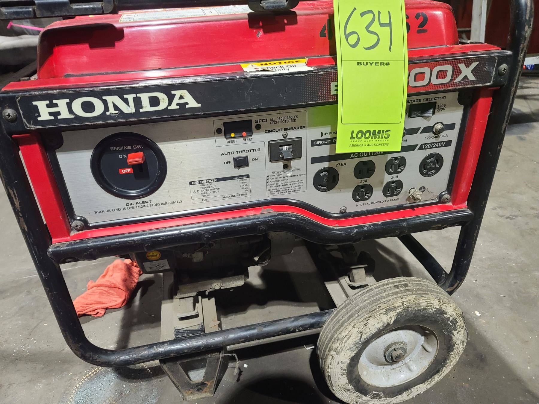 HONDA EB 3800X GENERATOR, RUNS