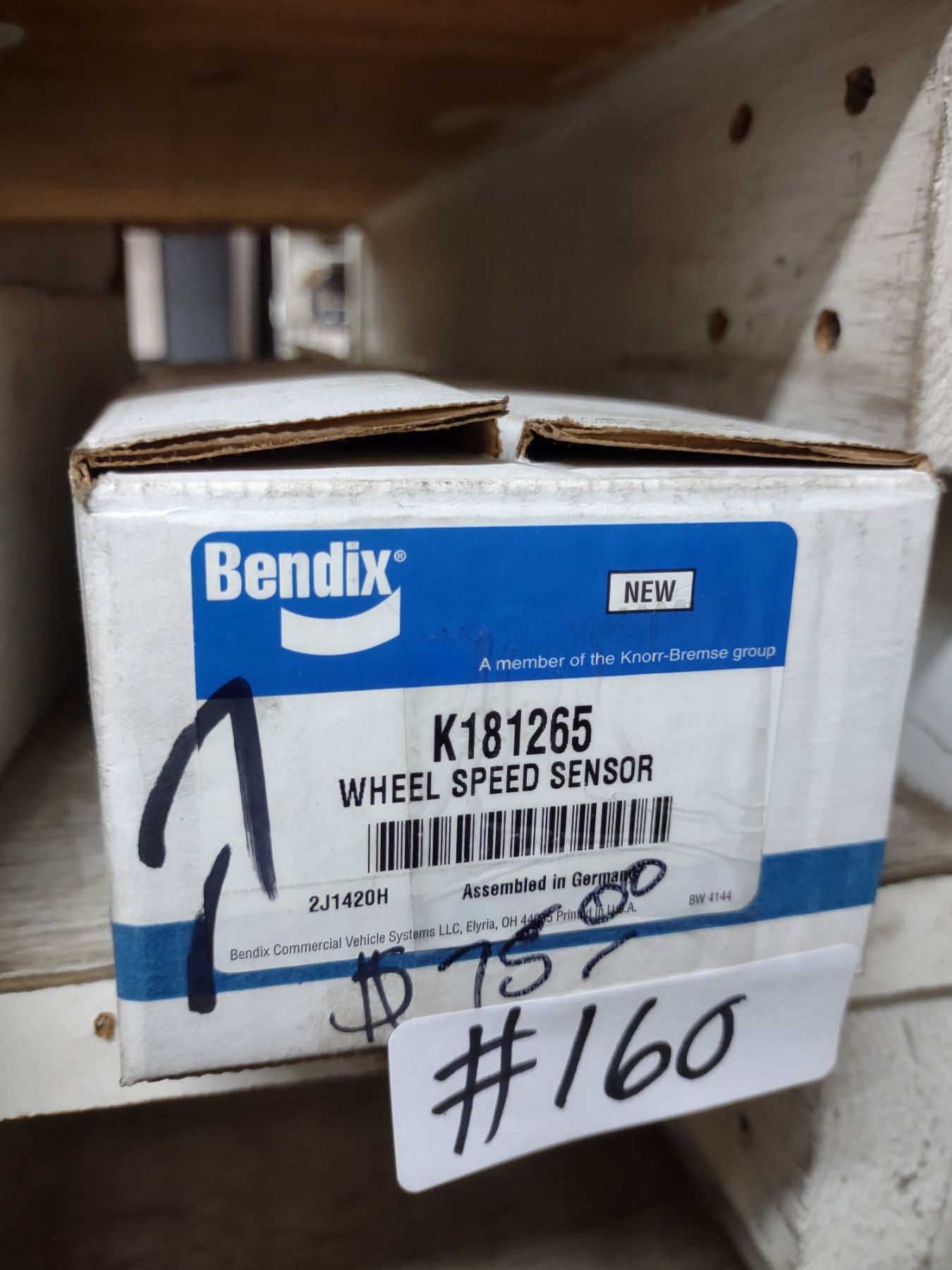 NEW, BENDIX WHEEL SPEED SENSOR K181265, COST $75.00
