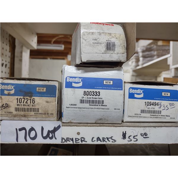 NEW PARTS LOT: BENDIX 109494 AD-IP KIT, 800333 QR-L QUICK RELEASE VALVE ...