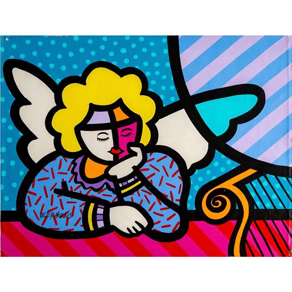 Valter Morais (Brazilian b. 1948) Acrylic on Canvas, Angel Resting