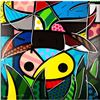 Image 1 : Romero Britto (Brazilian b. 1963) Mixed Media on Canvas, Cow