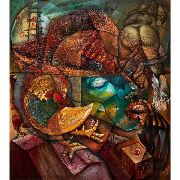 Israel Gonzalez Rivero (Cuban b. 1964) Mixed Media on Linen Canvas, Eco Vision