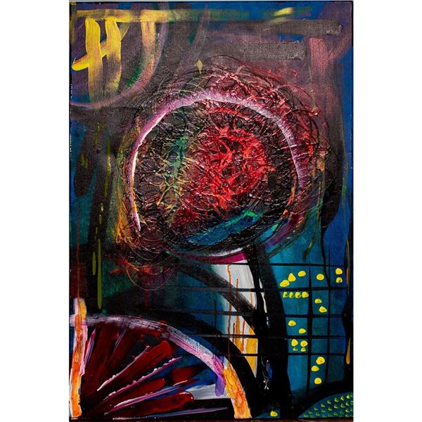 Paula Santos (Brazilian b. 1958) Mix Media on Canvas, Turbulencia