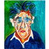 Image 1 : Sid Rheuban (American b. 1924) Acrylic on Canvas, Self-Portrait Sid in Blue and Green
