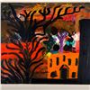 Image 2 : Sid Rheuban (American b. 1924), Acrylic on Canvas, Orange House and Black Trees