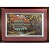 Image 2 : Framed Jim Harrison Lithograph, Covered Bridge In Fall