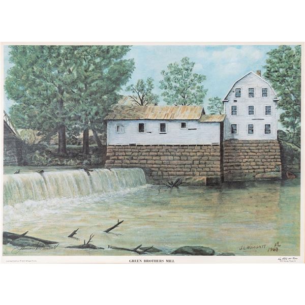 Framed James L. Wimsatt Lithograph, Green Brother's Mill