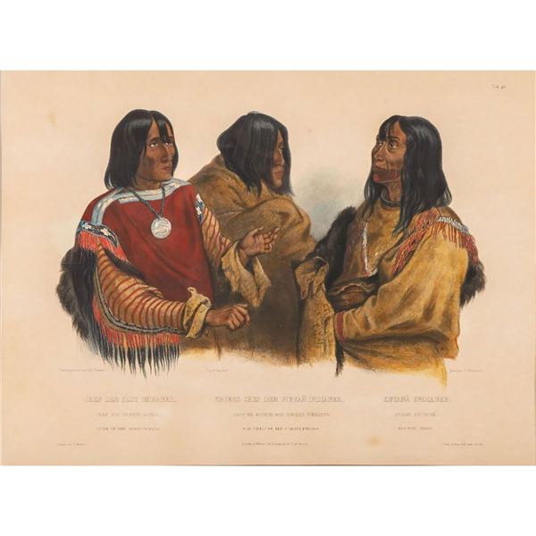 Triple Portrait, Two Blackfoot Chiefs And A Koutani Indian