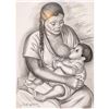 Image 1 : Raul Anguiano (Mexican 1915-2006) Charcoal on Paper, Maternidad