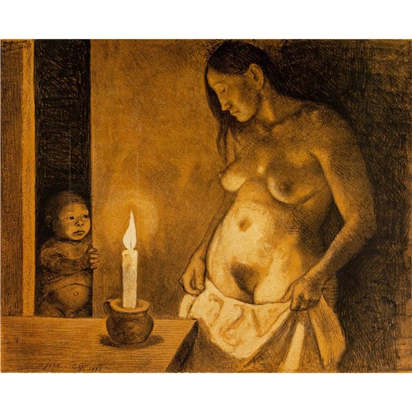 Francisco Zuniga (1912-1998) Original signed & numbered Lithograph, El Nino y La Vela