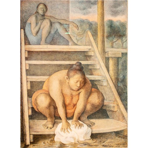 Francisco Zuniga (1912-1988) Lithograph , La Escalera