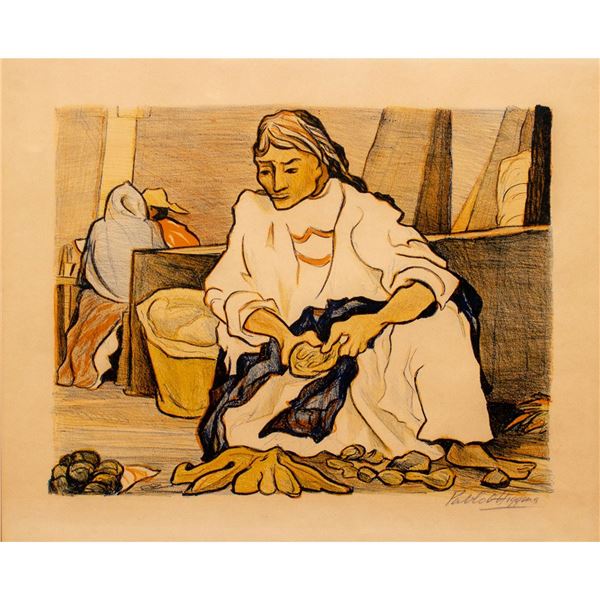 Pablo O' Higgins (American 1904-1983) Lithograph, Mujer En El Mercado de Cuautla