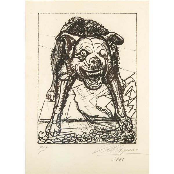 David A. Siqueiros (Mexican 1896-1974) Lithograph, Guardian de La Paz