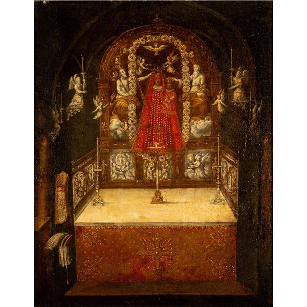Artist Unknown, Oil on Board, Nuestra Senora de La Pena de Francia