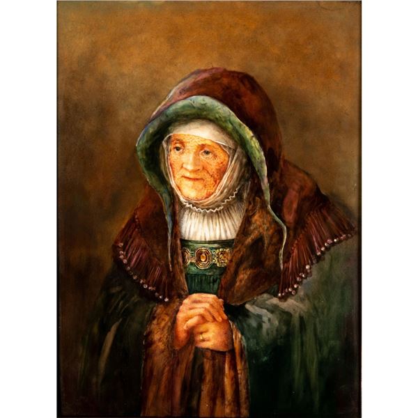 T And V Limoges Plaque, Anna, The Prophetess