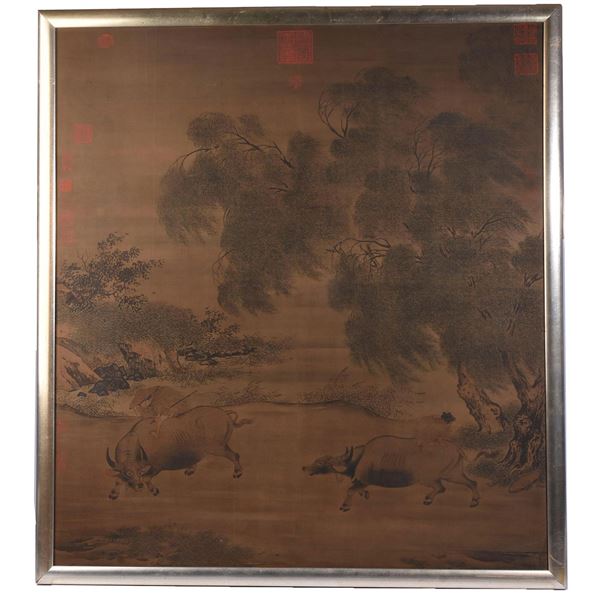 Framed, Print on Fabric, Lao Tzu Ming Dynasty Style