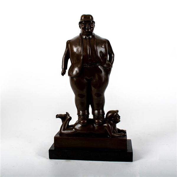 Fernando Botero (Colombian b. 1932) Bronze Sculpture, Man Over Woman
