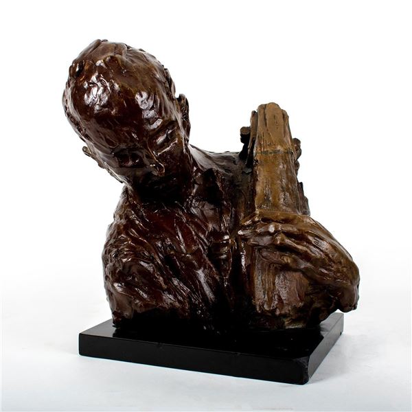 Stanley Bleifeld (1924-2011) Bronze Bust, Sacred Jewish Scroll