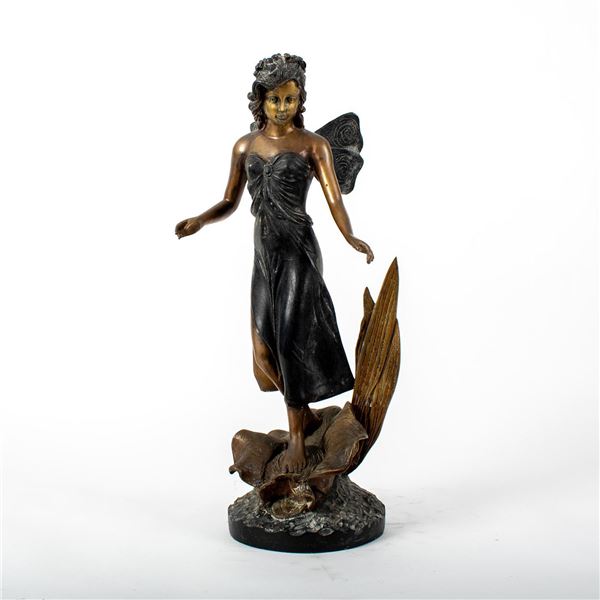 Art Nouveau Style Patinated Bronze Sculpture, Fairy