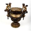 Image 1 : Impressive Palatial Mid-Century Bronze Urn, Cherubs and Lions