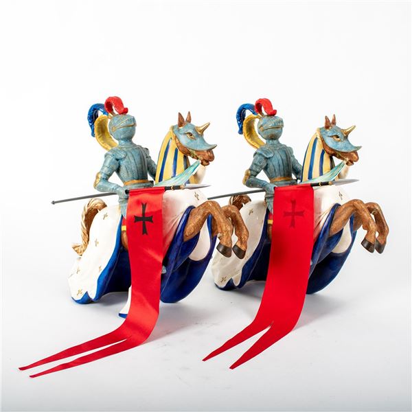 Pair of Ceramic Figural Sculptures, Medieval Knights