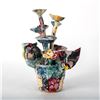 Image 4 : Large Contemporary Pottery Sculpture, Flower Bouquet With Stand
