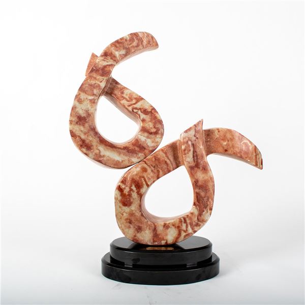 3 Dimensional Pink Marble Geometric Sculpture