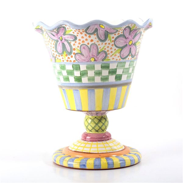 Mackenzie Childs Ceramic Flower Pot
