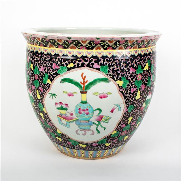 Large Asian Planter With Koi Fish