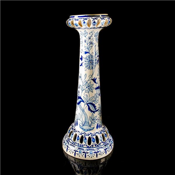 Blue and White Delft Style Pedestal Stand