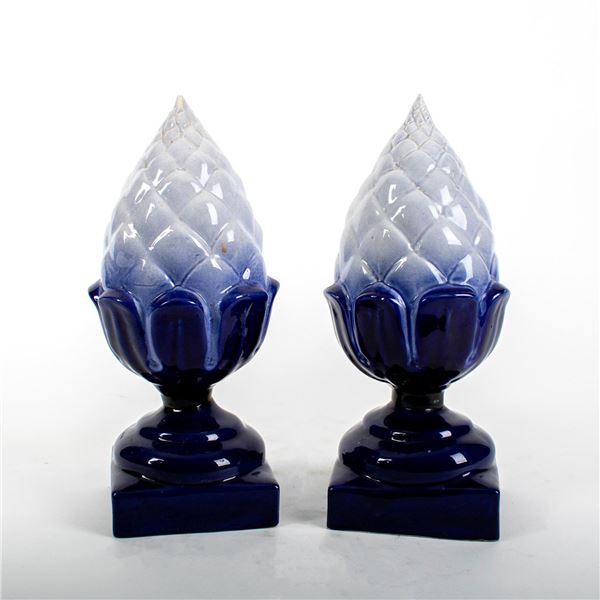 Pair of Coppia Di Pigne Terracotta Sculptures
