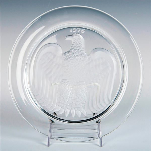 Lalique Crystal Plate, American Eagle, 1976