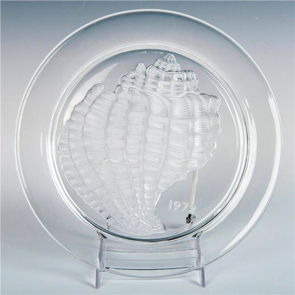 Lalique Crystal Plate, Conch Shell, 1972