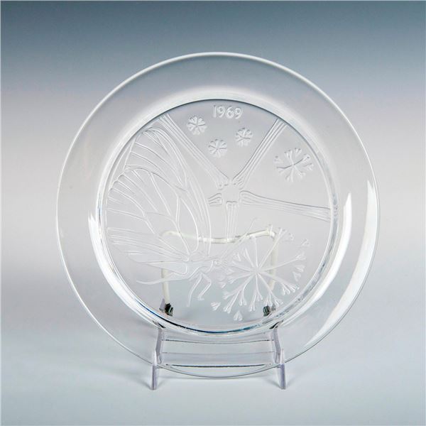 Lalique Crystal Plate, Papillion Butterfly, 1969