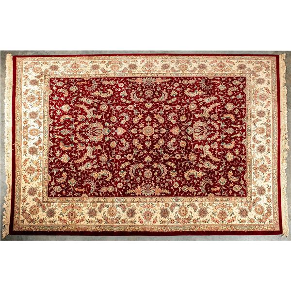 Large Antique Crimson Area Rug, Handwoven