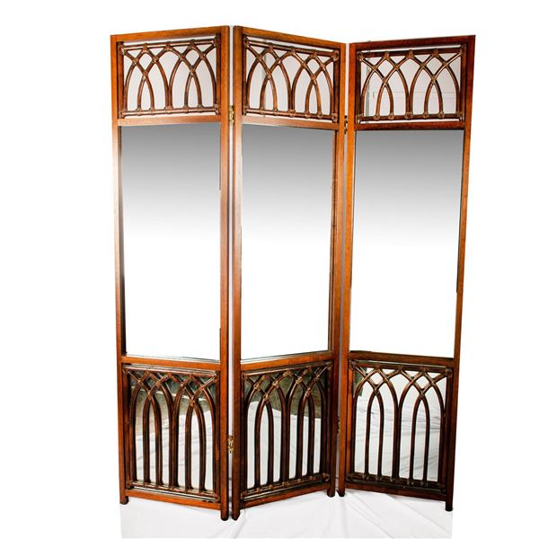 McGuire Modern Rattan Folding Three-Panel Screen