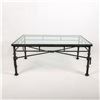 Image 1 : Rectangular Black Iron Coffee Table With Glass Top