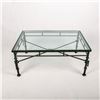 Image 2 : Rectangular Black Iron Coffee Table With Glass Top