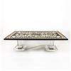 Image 2 : Hand Painted Coffee Table Top With Two Lucite Pillars