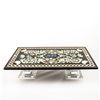 Image 3 : Hand Painted Coffee Table Top With Two Lucite Pillars