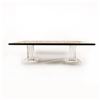Image 7 : Hand Painted Coffee Table Top With Two Lucite Pillars