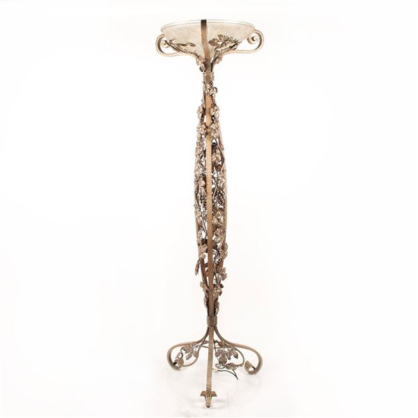 Antique Art Deco Swirling Grapeleaf Floor Lamp